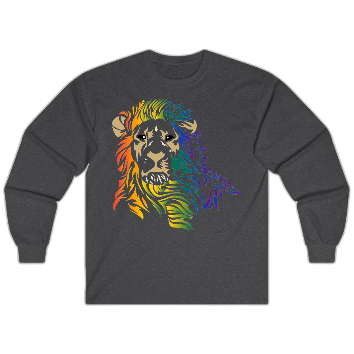 Rainbow Lion Pride Long Sleeve in Dark Heather