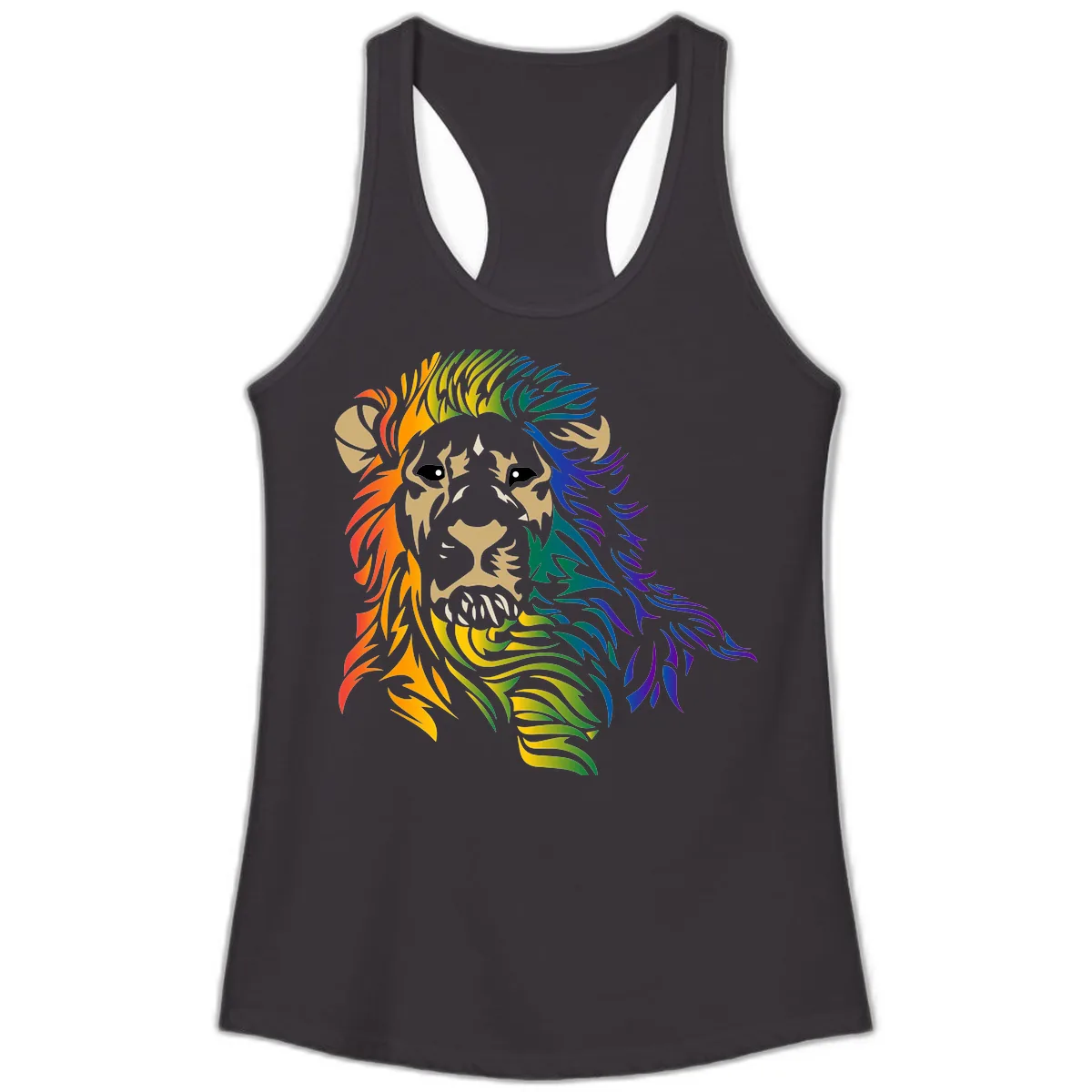 Rainbow Lion Pride Ladies Tank in Black