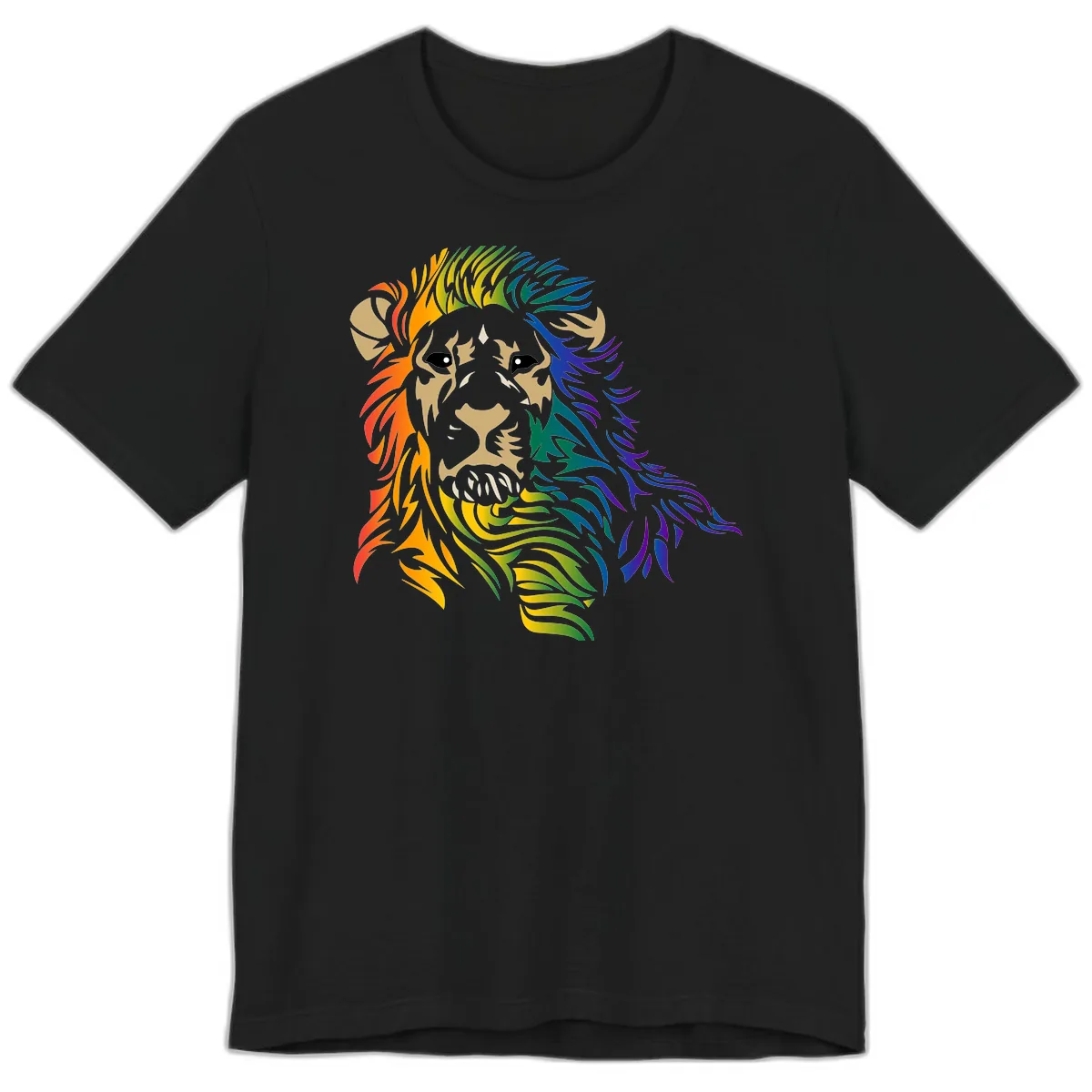 Rainbow Lion Pride Premium T-Shirt in Black