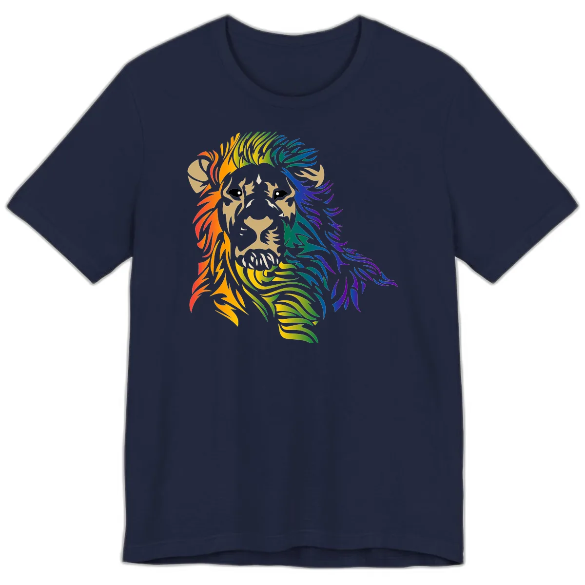 Rainbow Lion Pride Premium T-Shirt in Navy