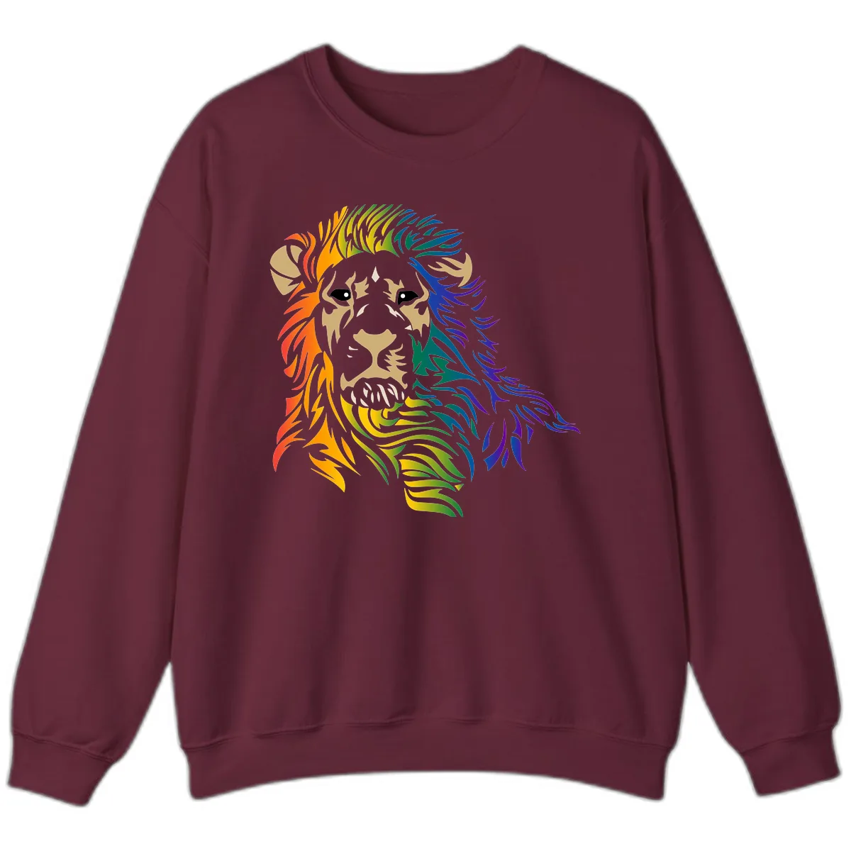 Rainbow Lion Pride Sweatshirt in Maroon