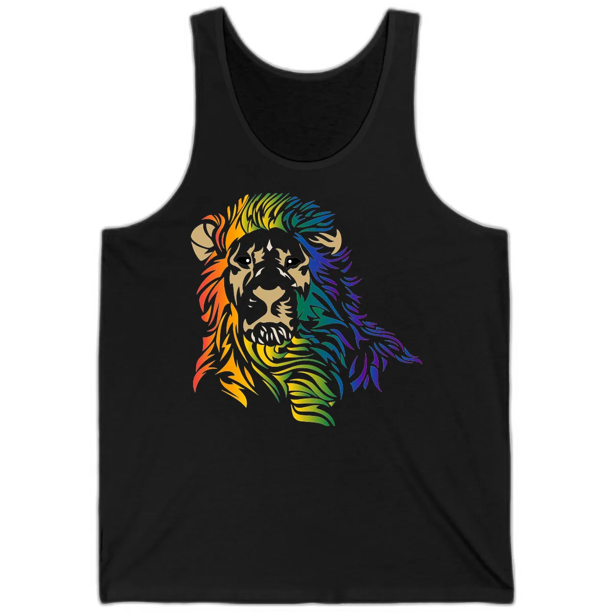 Rainbow Lion Pride Tank in Black