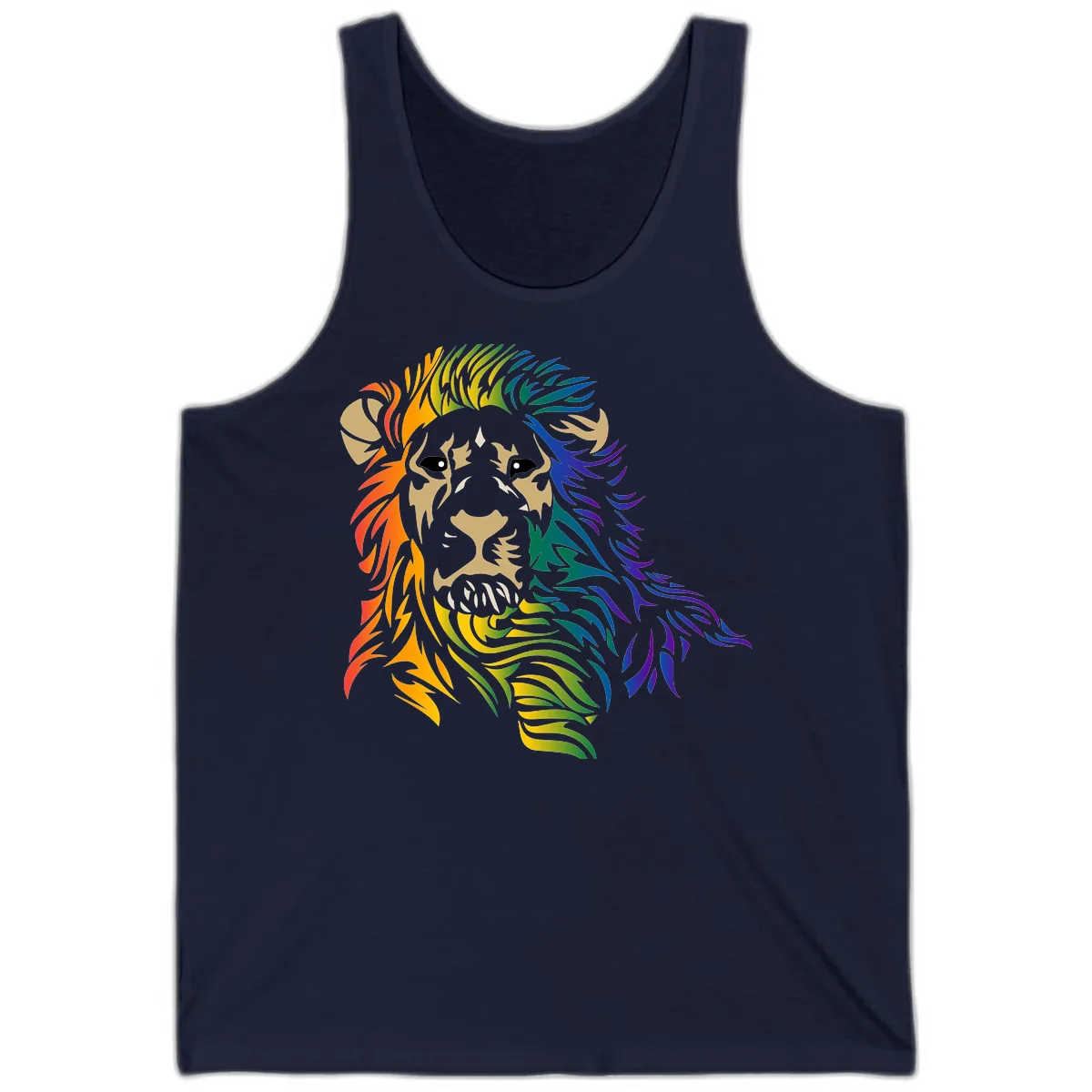 Rainbow Lion Pride Tank in Navy