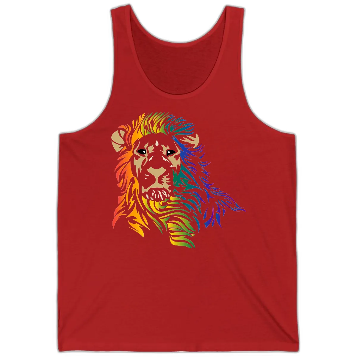 Rainbow Lion Pride Tank in Red