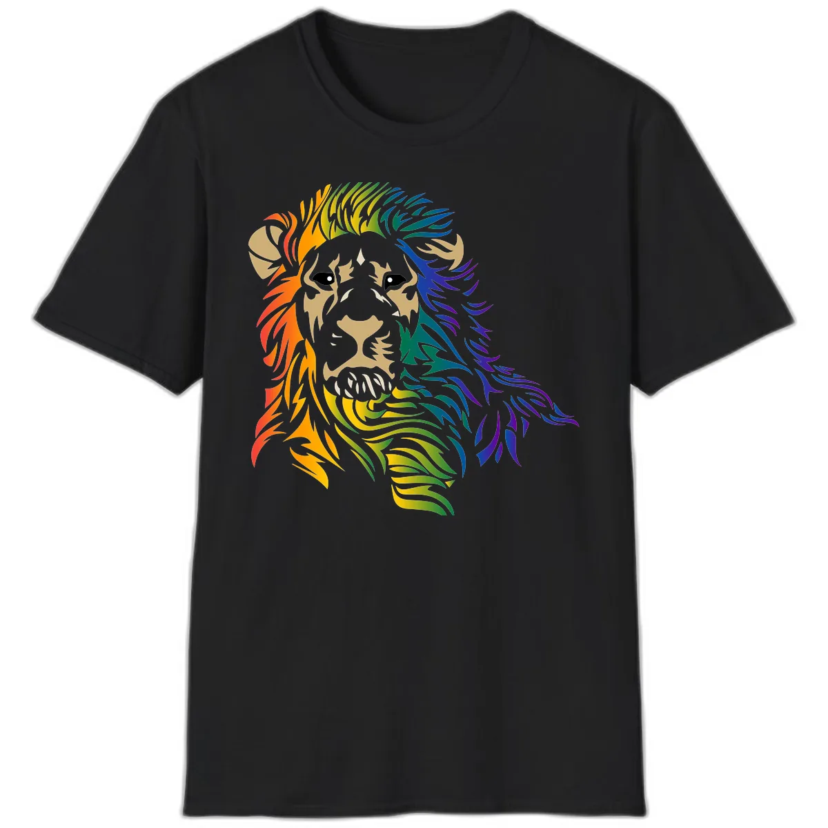 Rainbow Lion Pride T-Shirt in Black