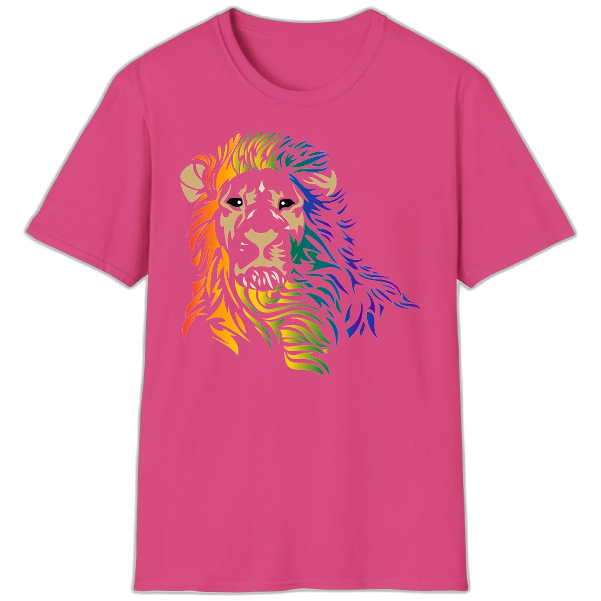 Rainbow Lion Pride T-Shirt in Heliconia