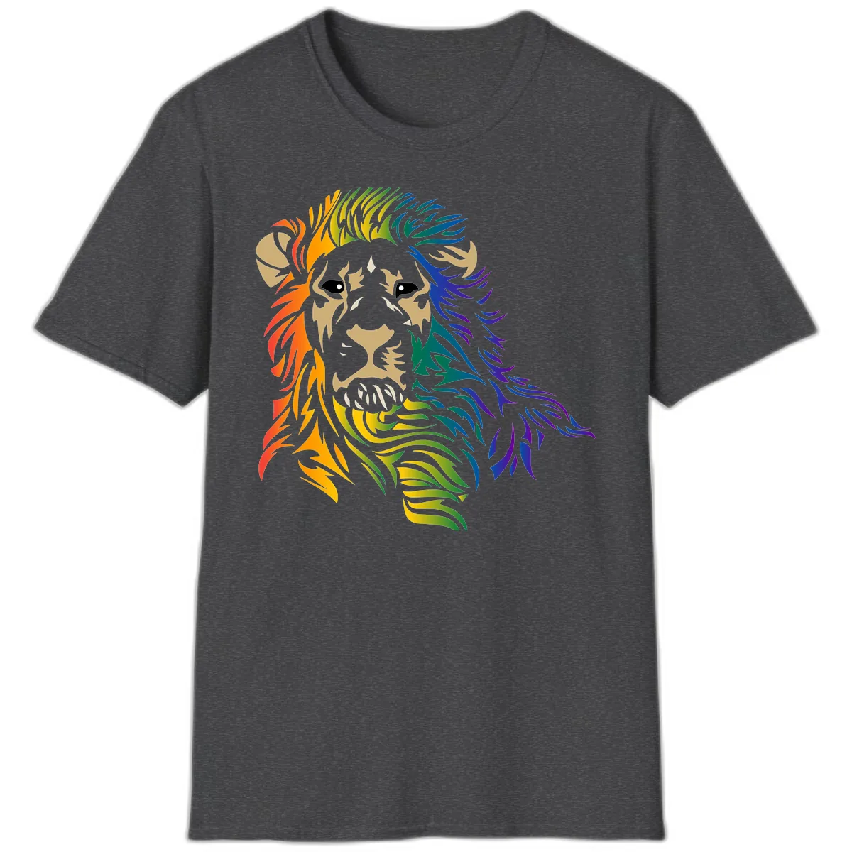 Rainbow Lion Pride T-Shirt in Dark Heather