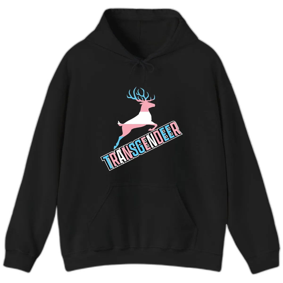 Transgender Deer Pride Hoodie in Black