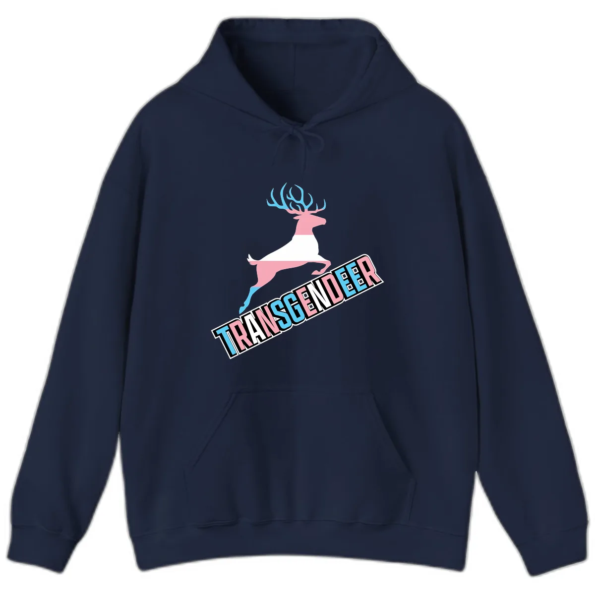 Transgender Deer Pride Hoodie in Navy