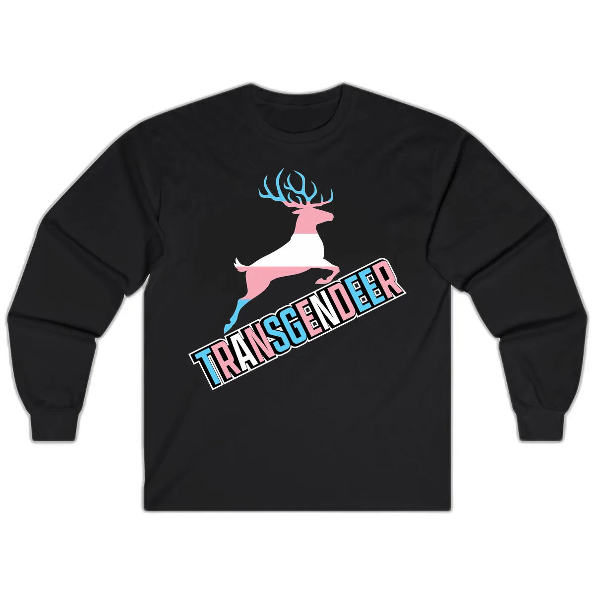 Transgender Deer Pride Long Sleeve in Black