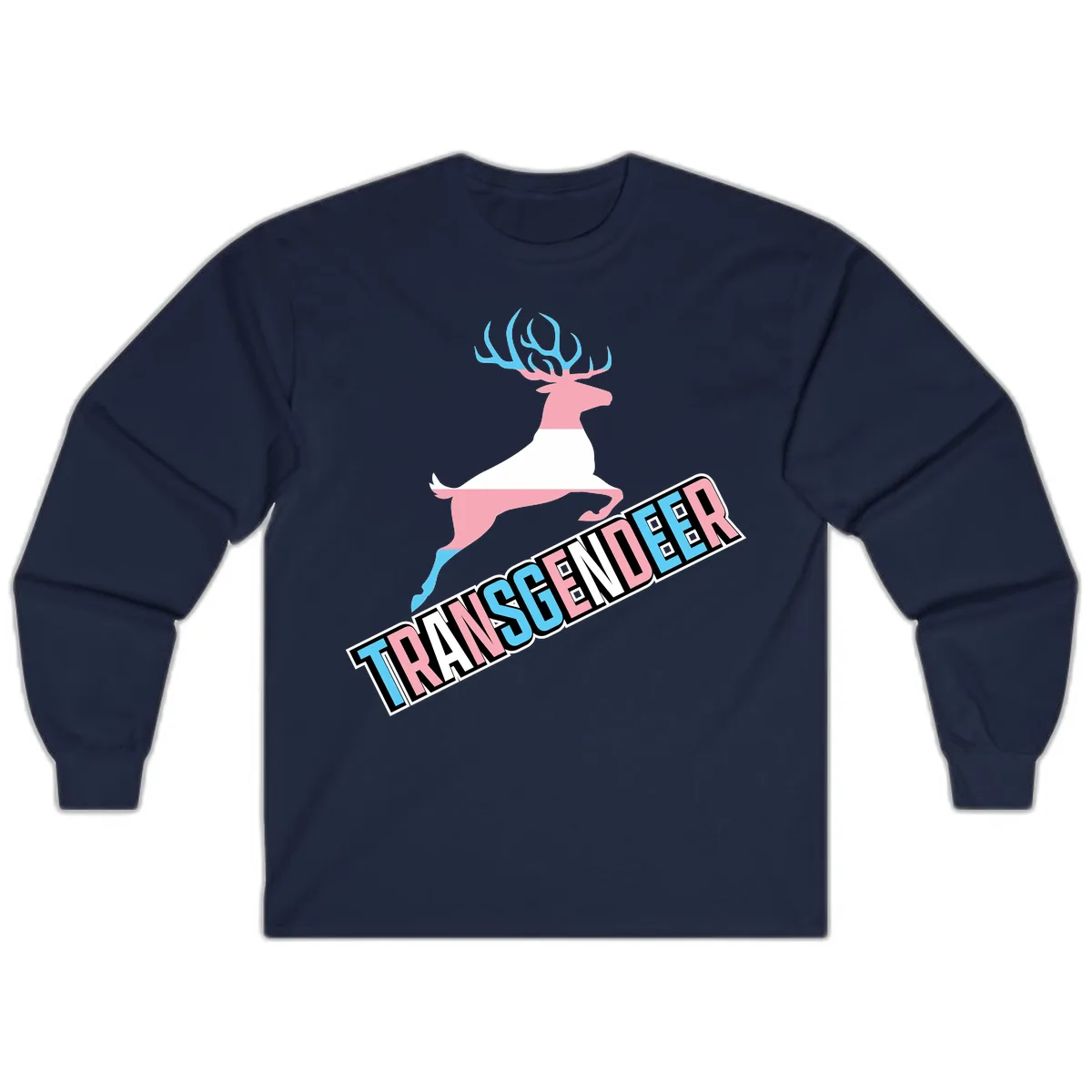 Transgender Deer Pride Long Sleeve in Navy