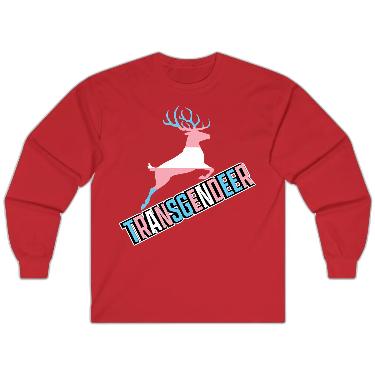 Transgender Deer Pride Long Sleeve in Red