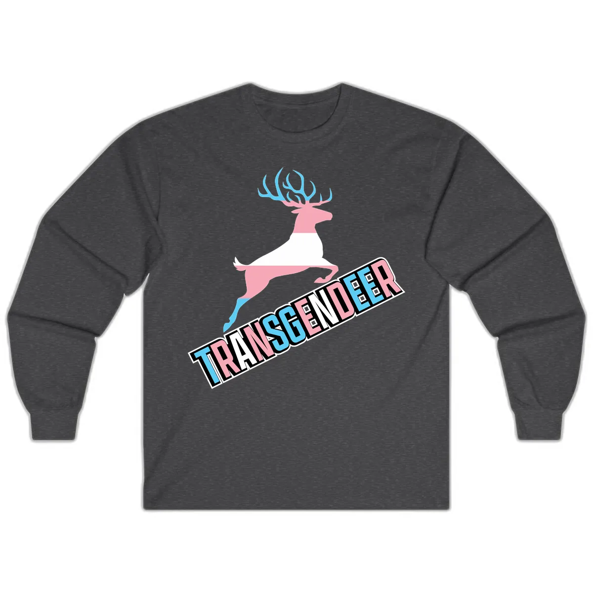 Transgender Deer Pride Long Sleeve in Dark Heather