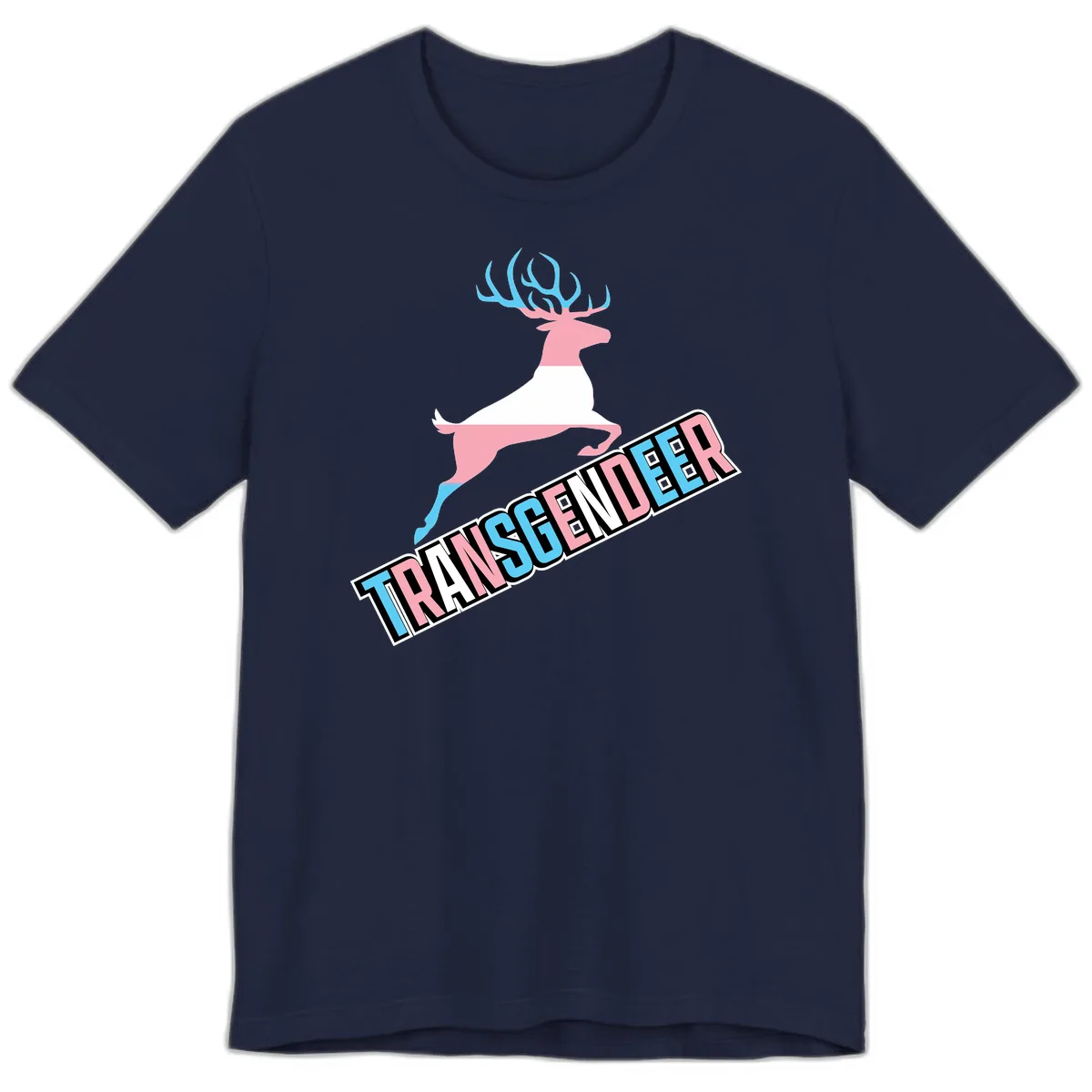 Transgender Deer Pride Premium T-Shirt in Navy