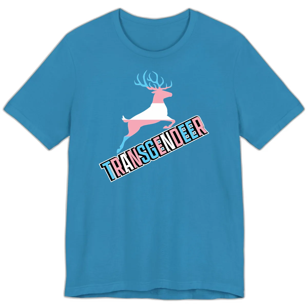 Transgender Deer Pride Premium T-Shirt in Aqua