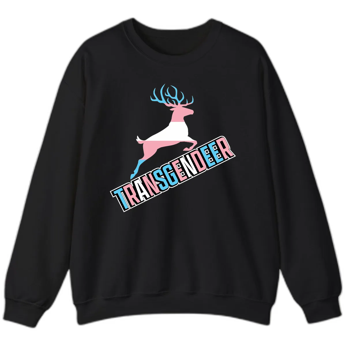 Transgender Deer Pride Sweatshirt in Black