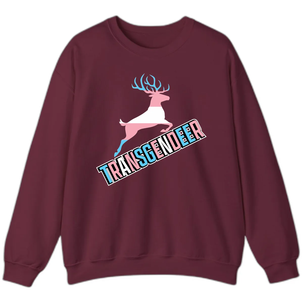 Transgender Deer Pride Sweatshirt in Maroon
