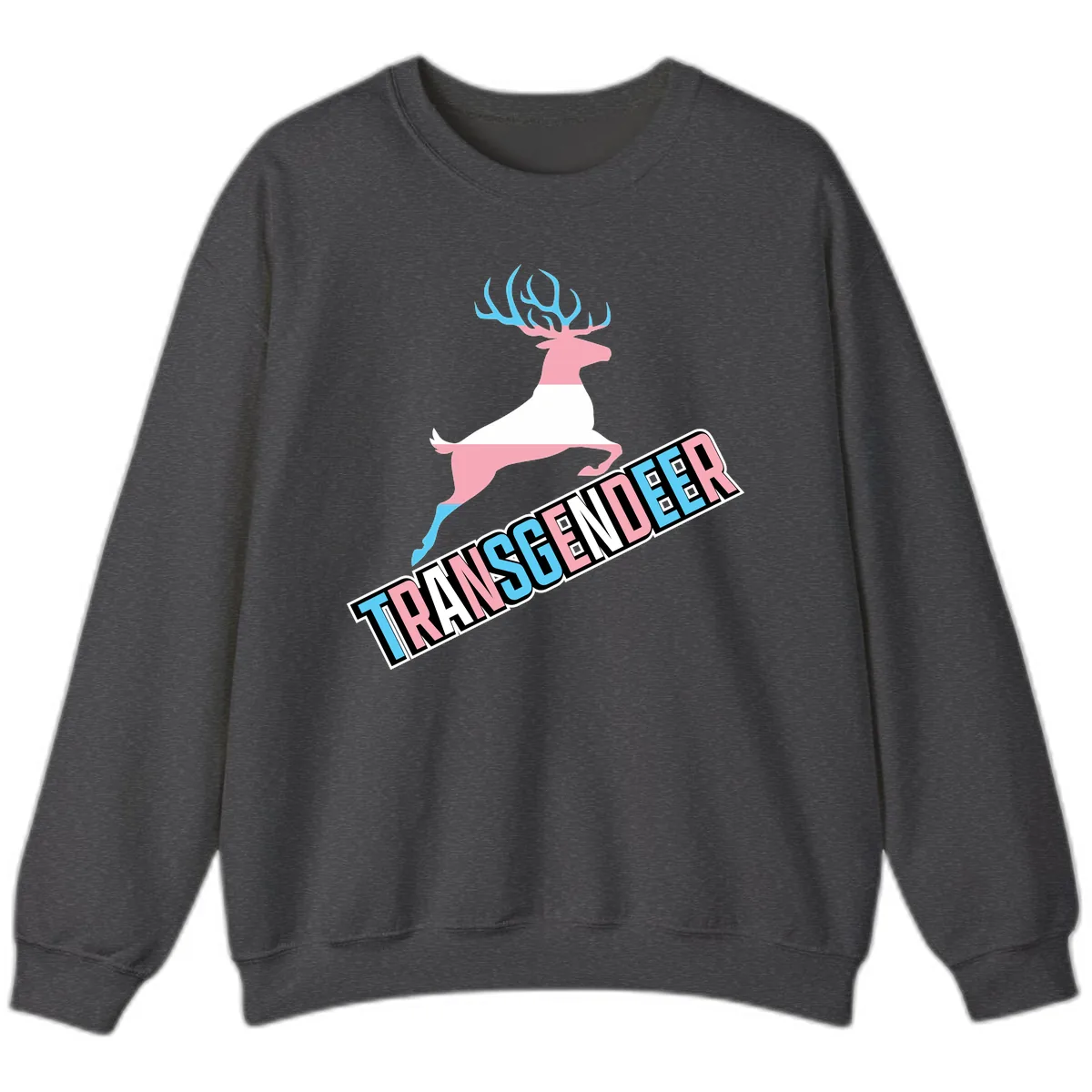 Transgender Deer Pride Sweatshirt in Dark Heather