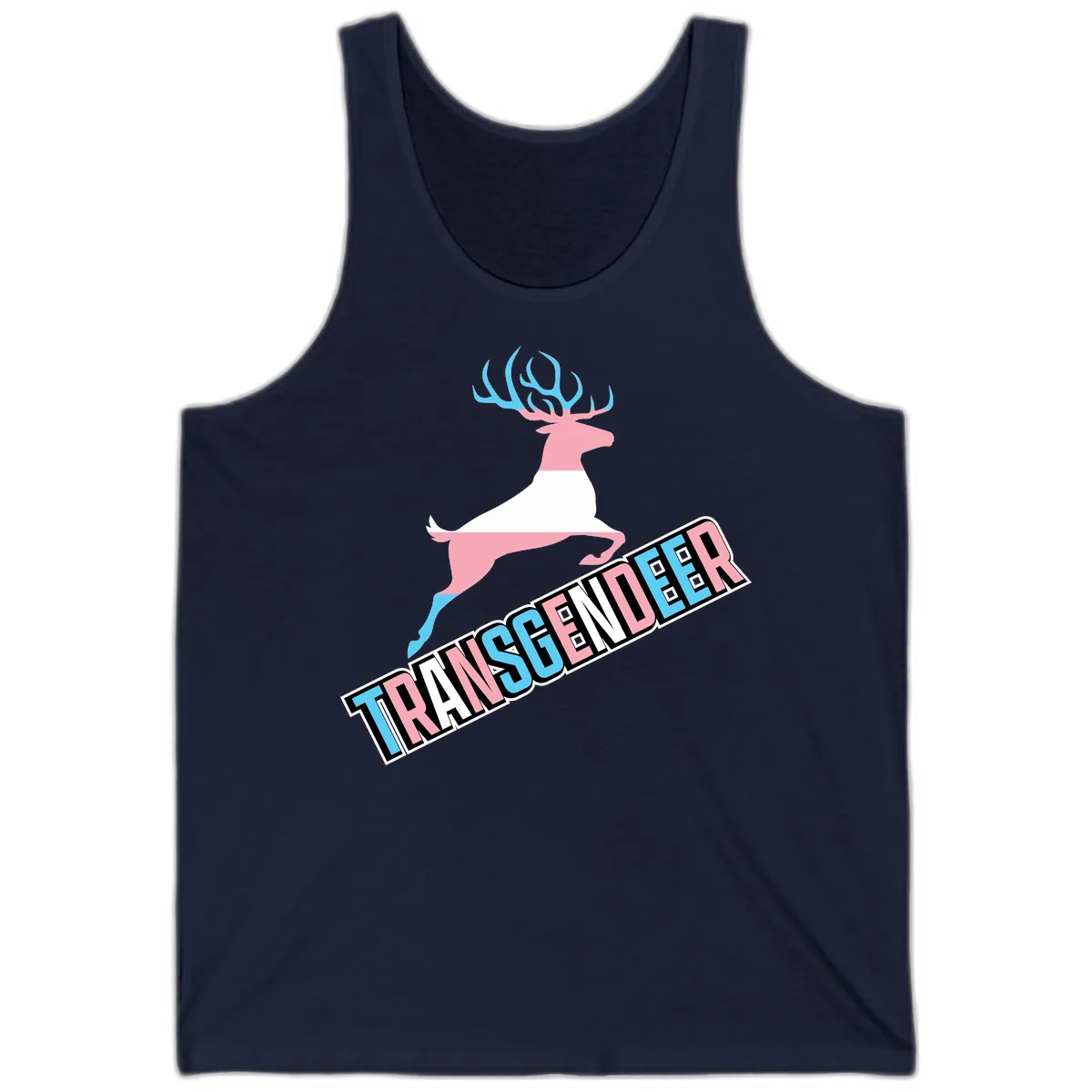 Transgender Deer Pride Tank in Navy