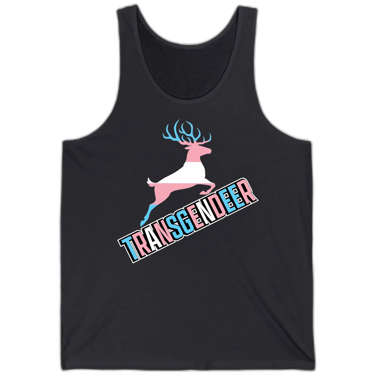 Transgender Deer Pride Tank in Dark Grey