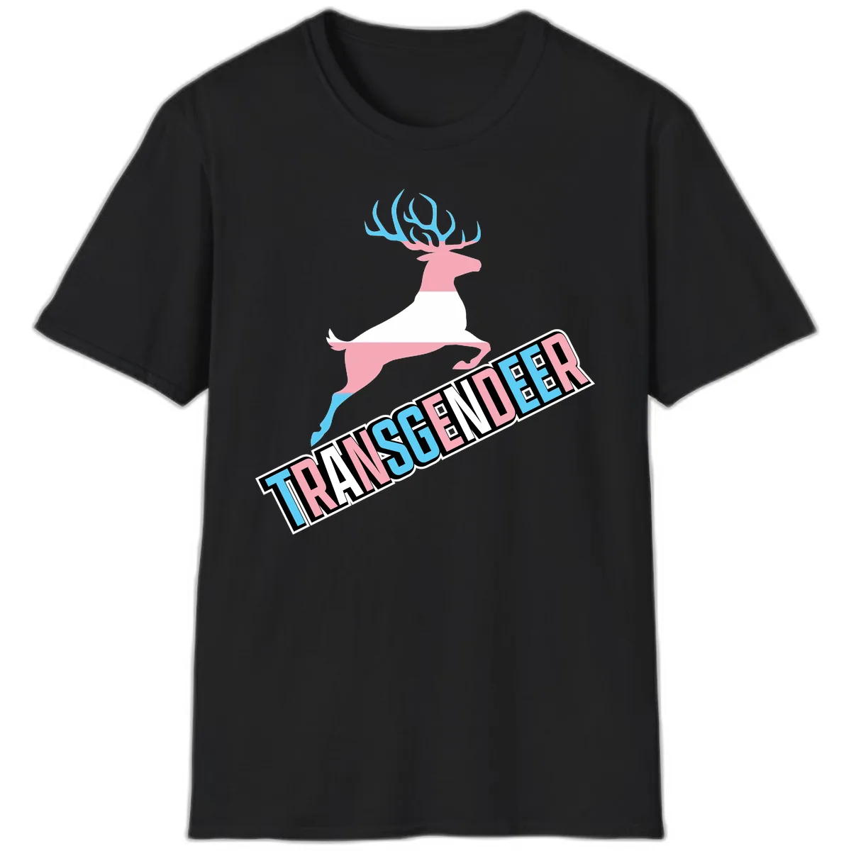 Transgender Deer Pride T-Shirt in Black
