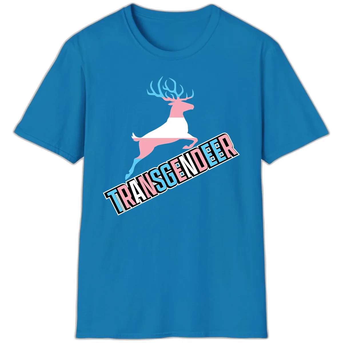 Transgender Deer Pride T-Shirt in Sapphire