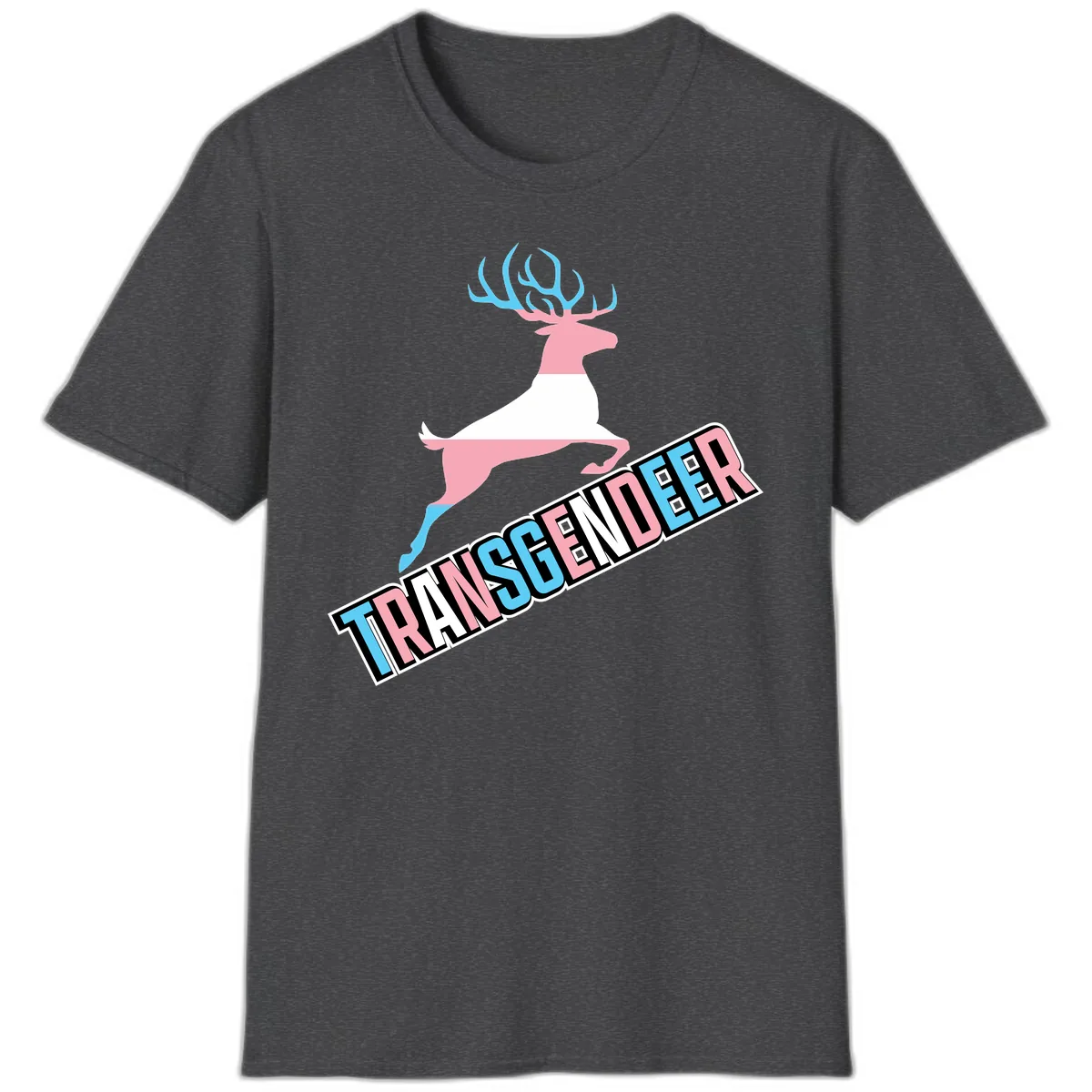 Transgender Deer Pride T-Shirt in Dark Heather