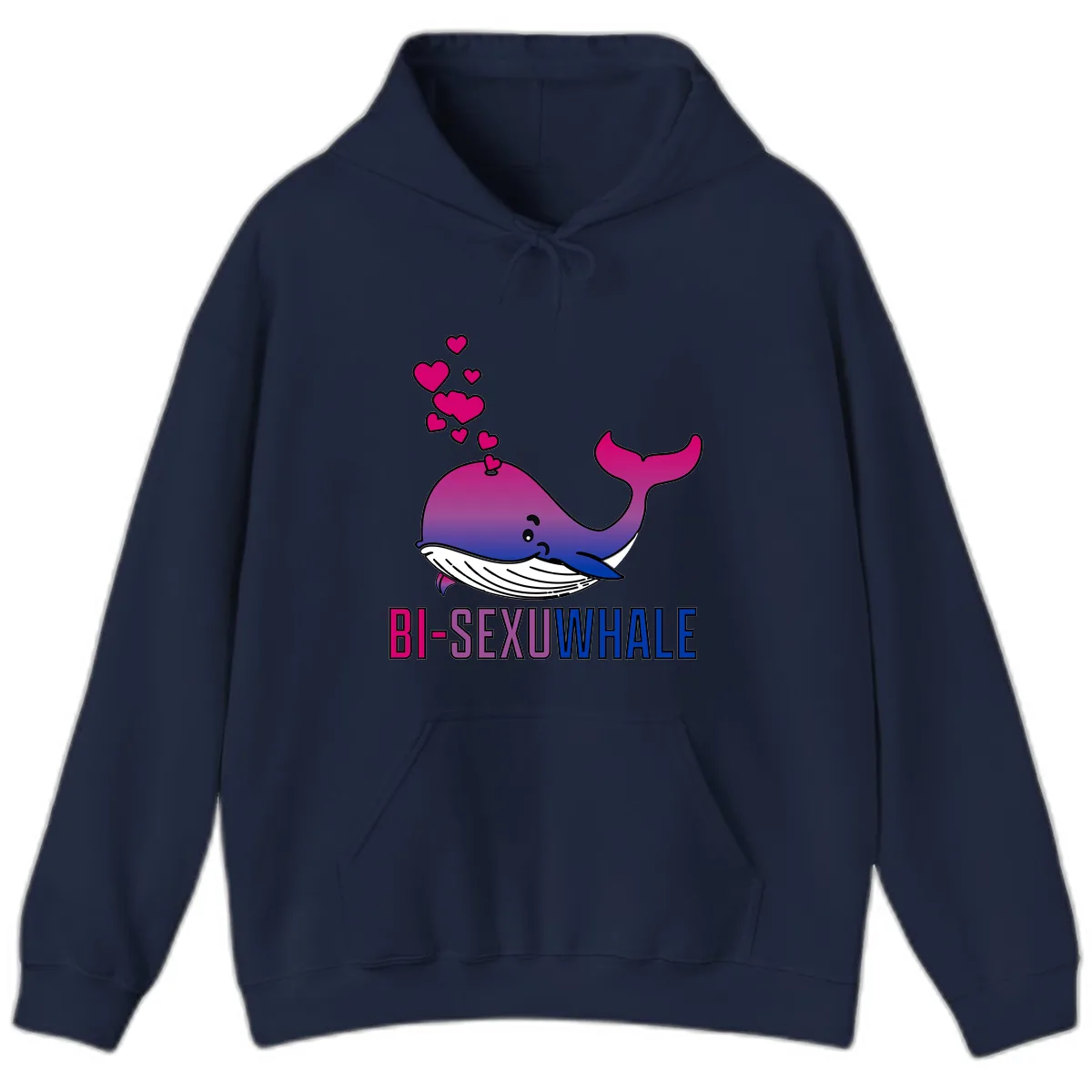 Bi-Sexual Whale Hoodie in Navy