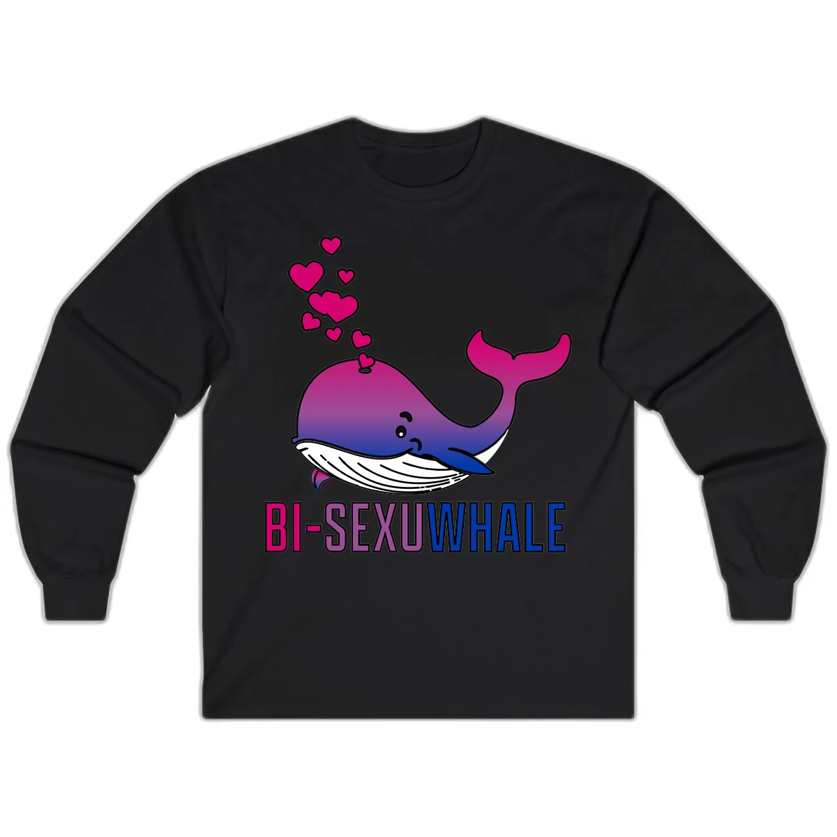 Bi-Sexual Whale Long Sleeve in Black