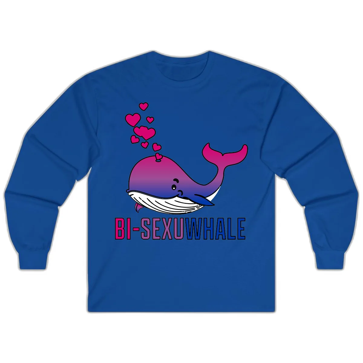 Bi-Sexual Whale Long Sleeve in Royal