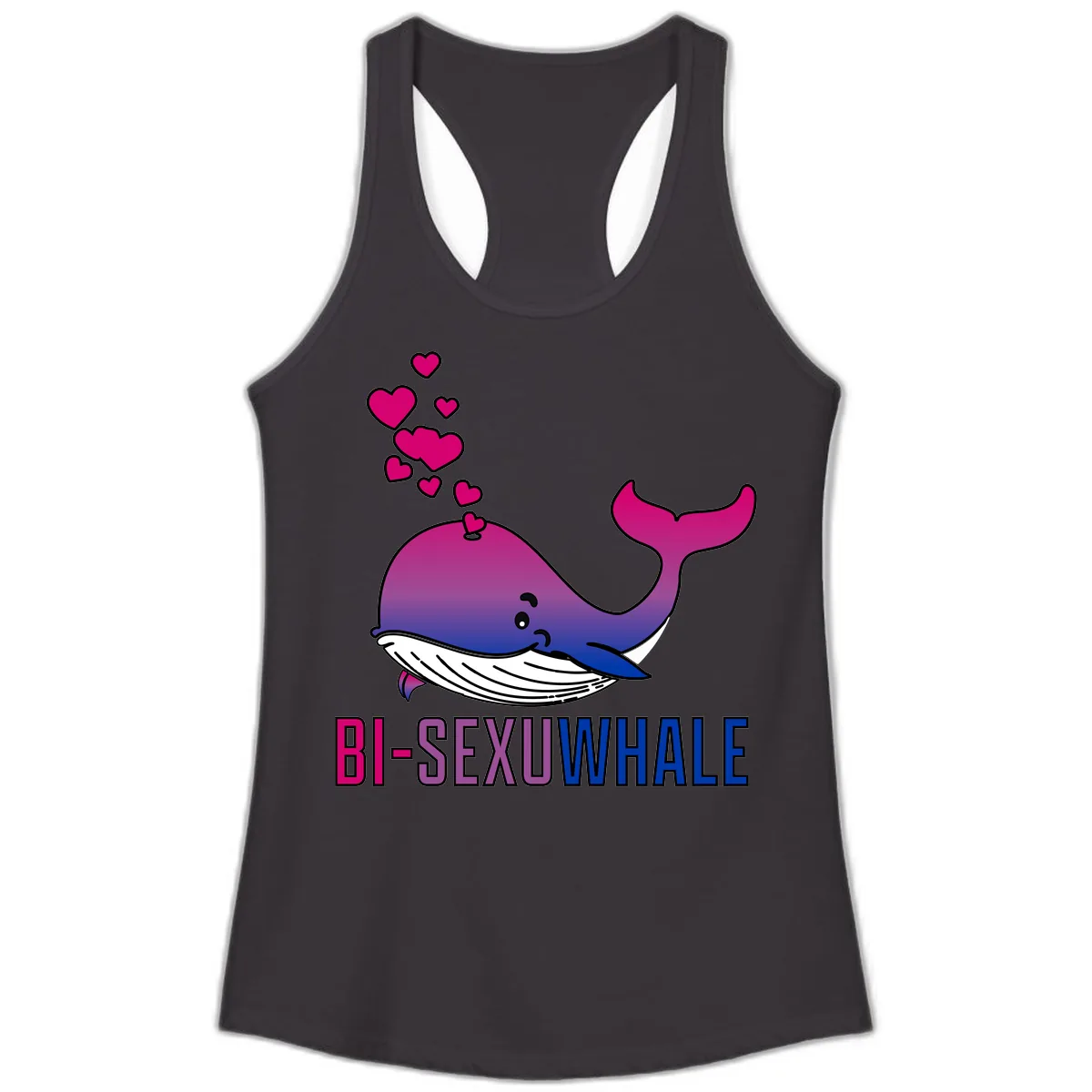 Bi-Sexual Whale Ladies Tank in Black