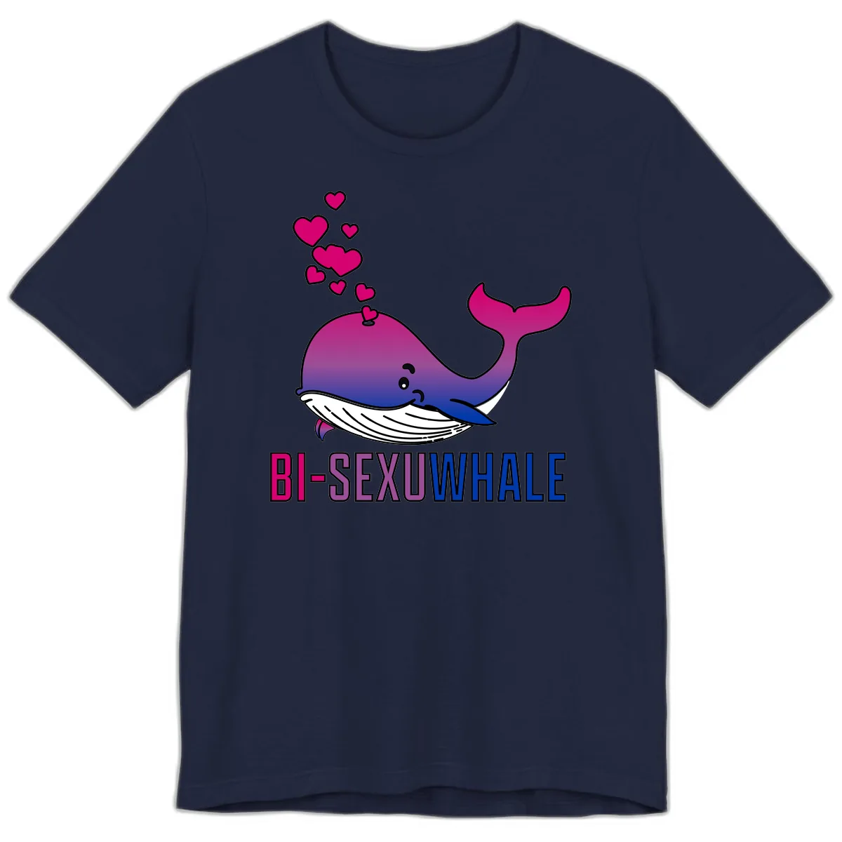 Bi-Sexual Whale Premium T-Shirt in Navy