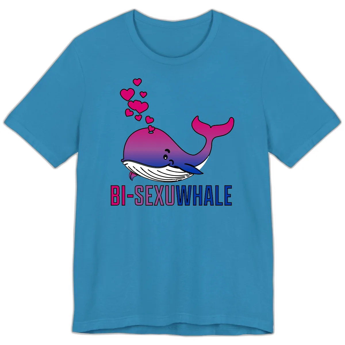 Bi-Sexual Whale Premium T-Shirt in Aqua
