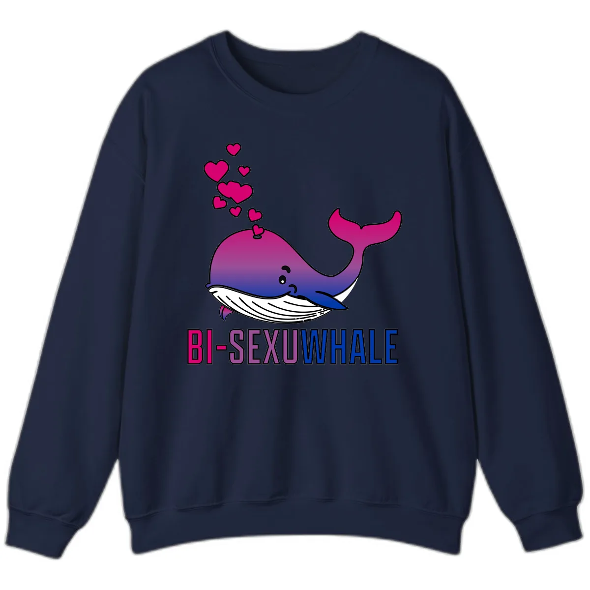 Bi-Sexual Whale Sweatshirt in Navy