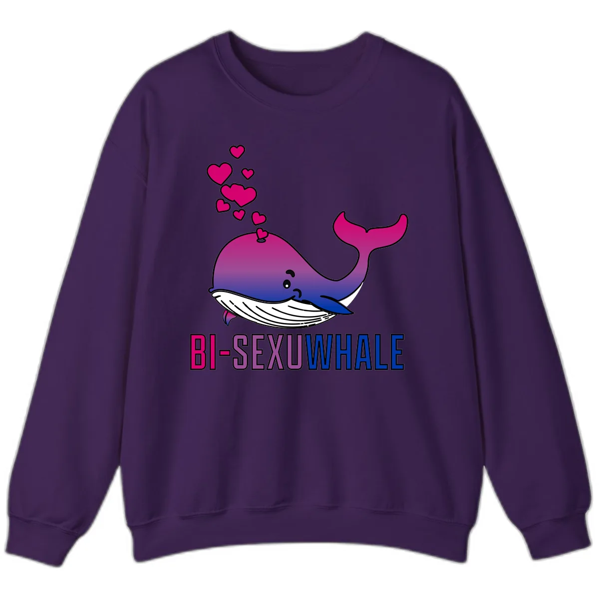 Bi-Sexual Whale Sweatshirt in Purple