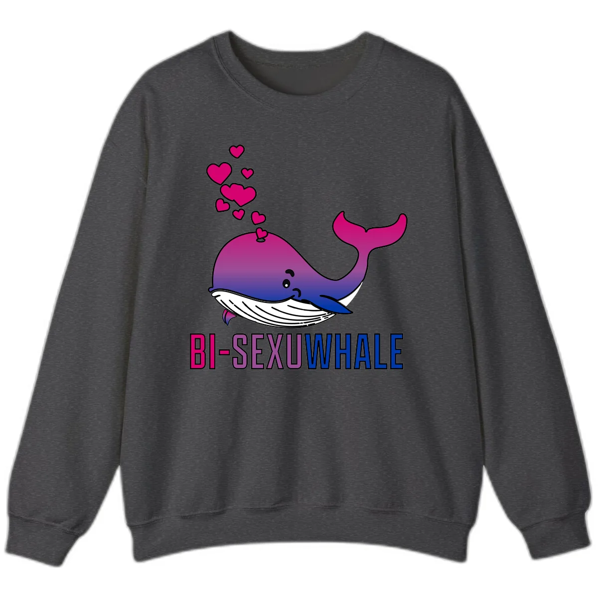 Bi-Sexual Whale Sweatshirt in Dark Heather