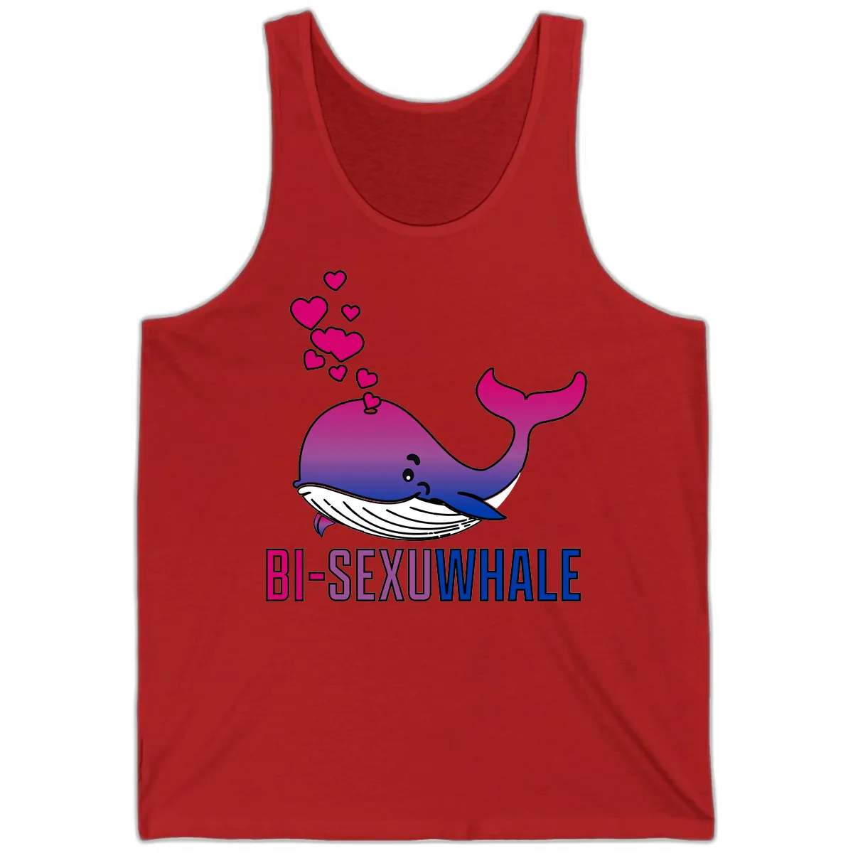 Bi-Sexual Whale Tank in Red