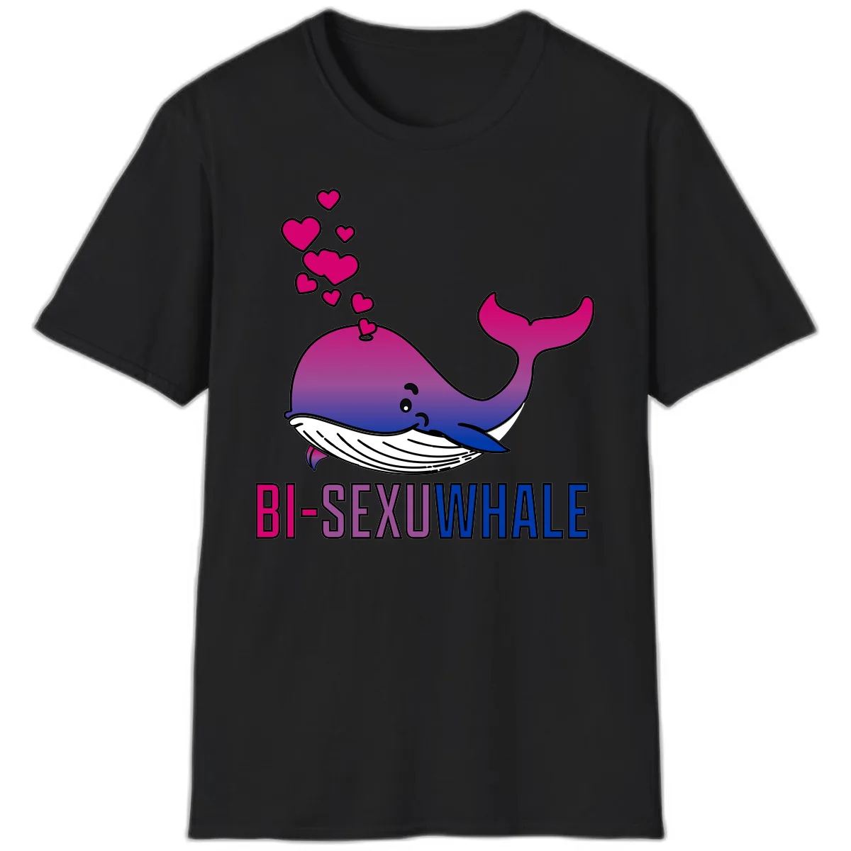 Bi-Sexual Whale T-Shirt in Black