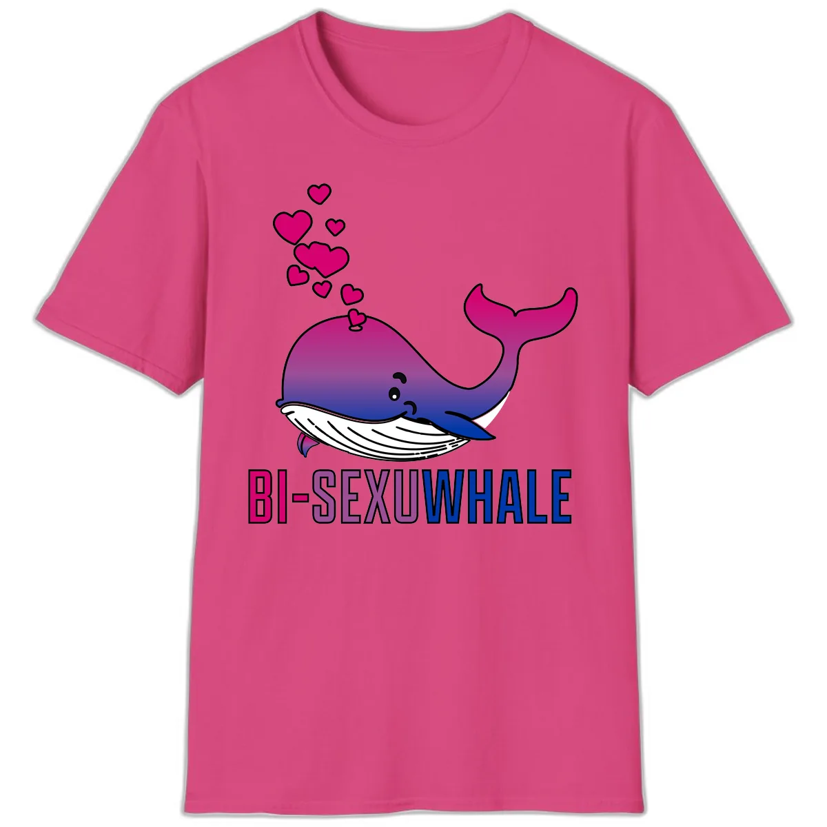 Bi-Sexual Whale T-Shirt in Heliconia