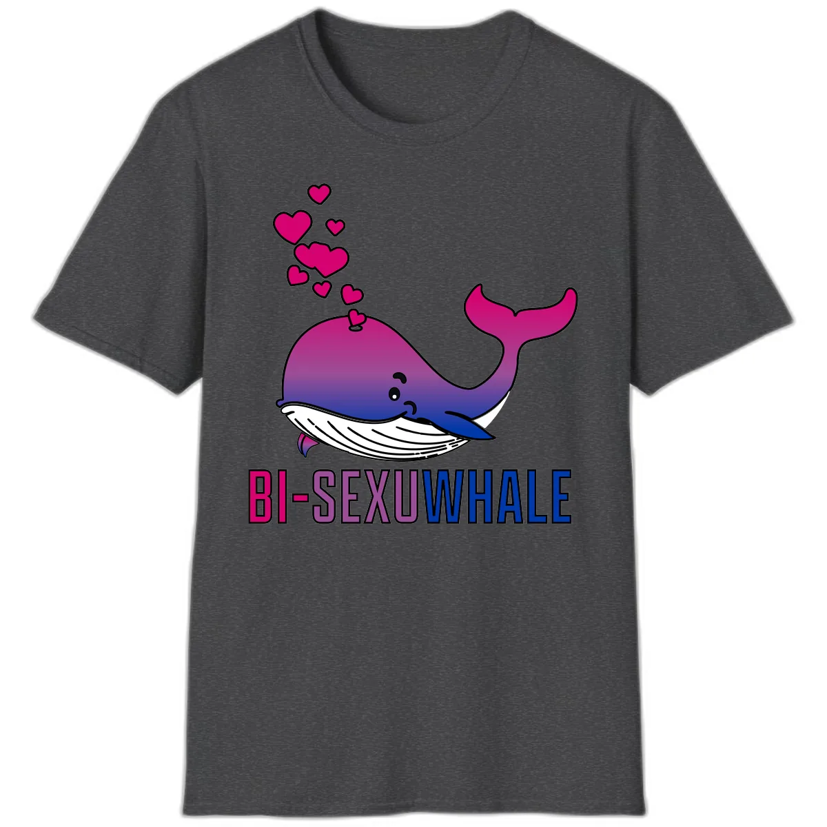 Bi-Sexual Whale T-Shirt in Dark Heather