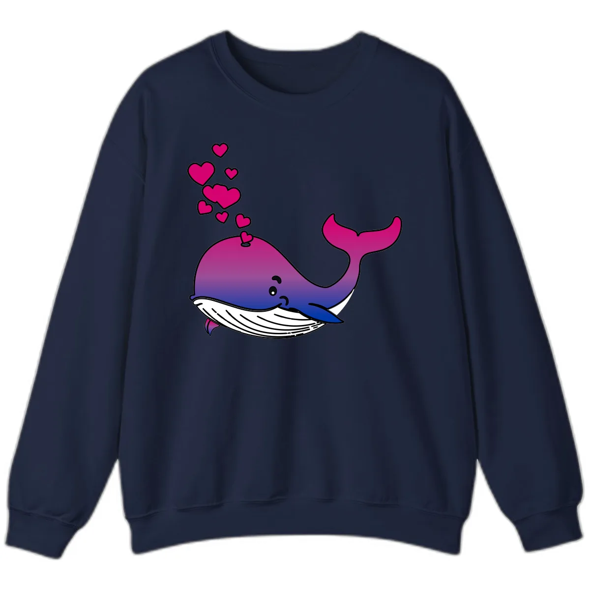 Love Whale Hearts Sweatshirt in Navy