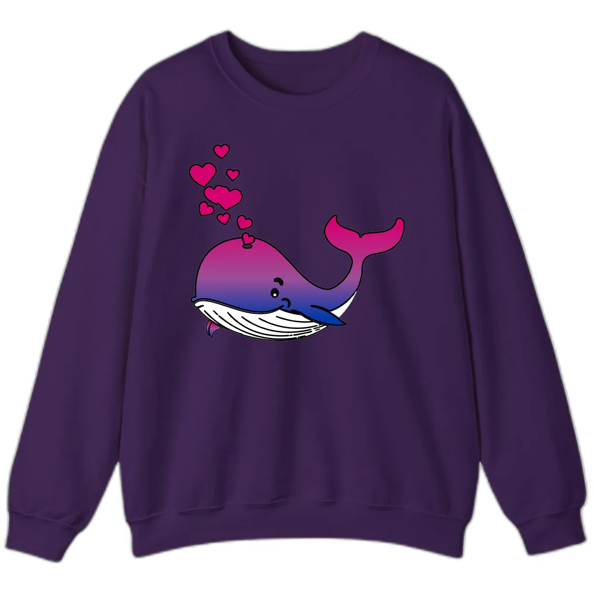 Love Whale Hearts Sweatshirt in Purple