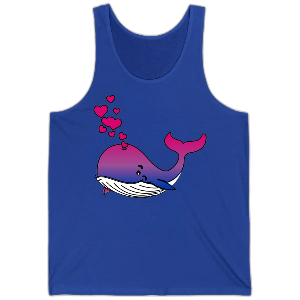 Love Whale Hearts Tank in True Royal