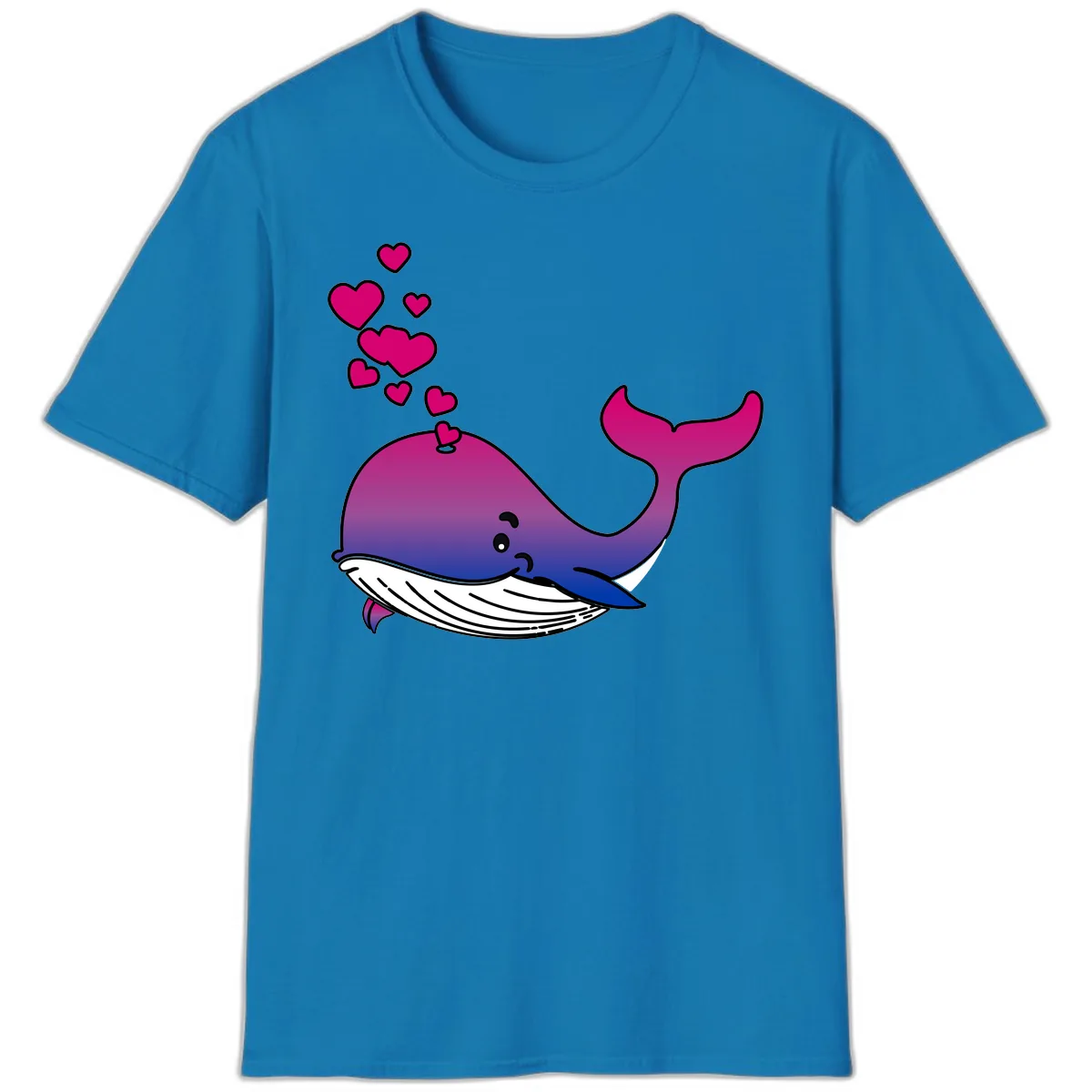Love Whale Hearts T-Shirt in Sapphire