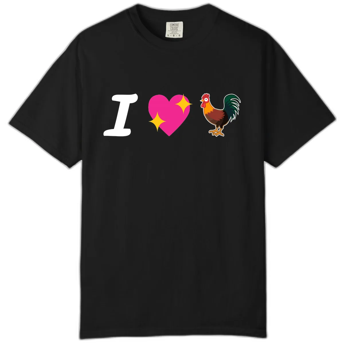 I Love Rooster Comfort Color in Black