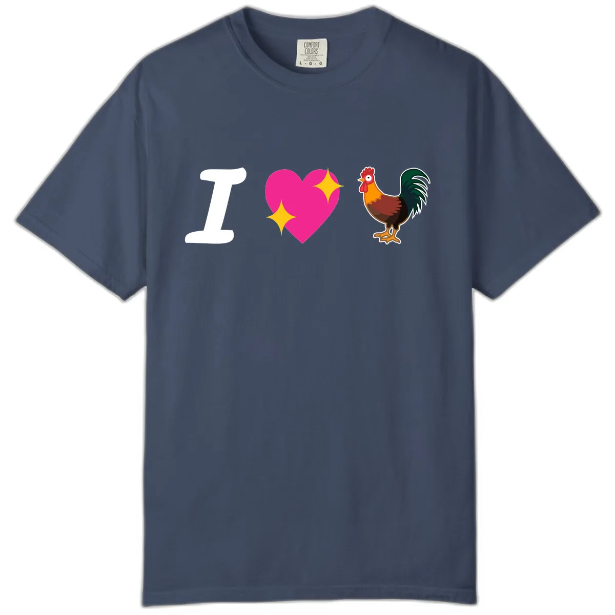 I Love Rooster Comfort Color in Midnight