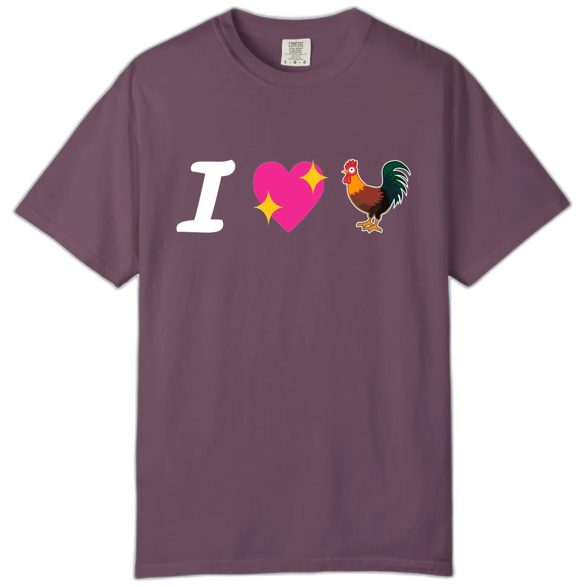 I Love Rooster Comfort Color in Berry