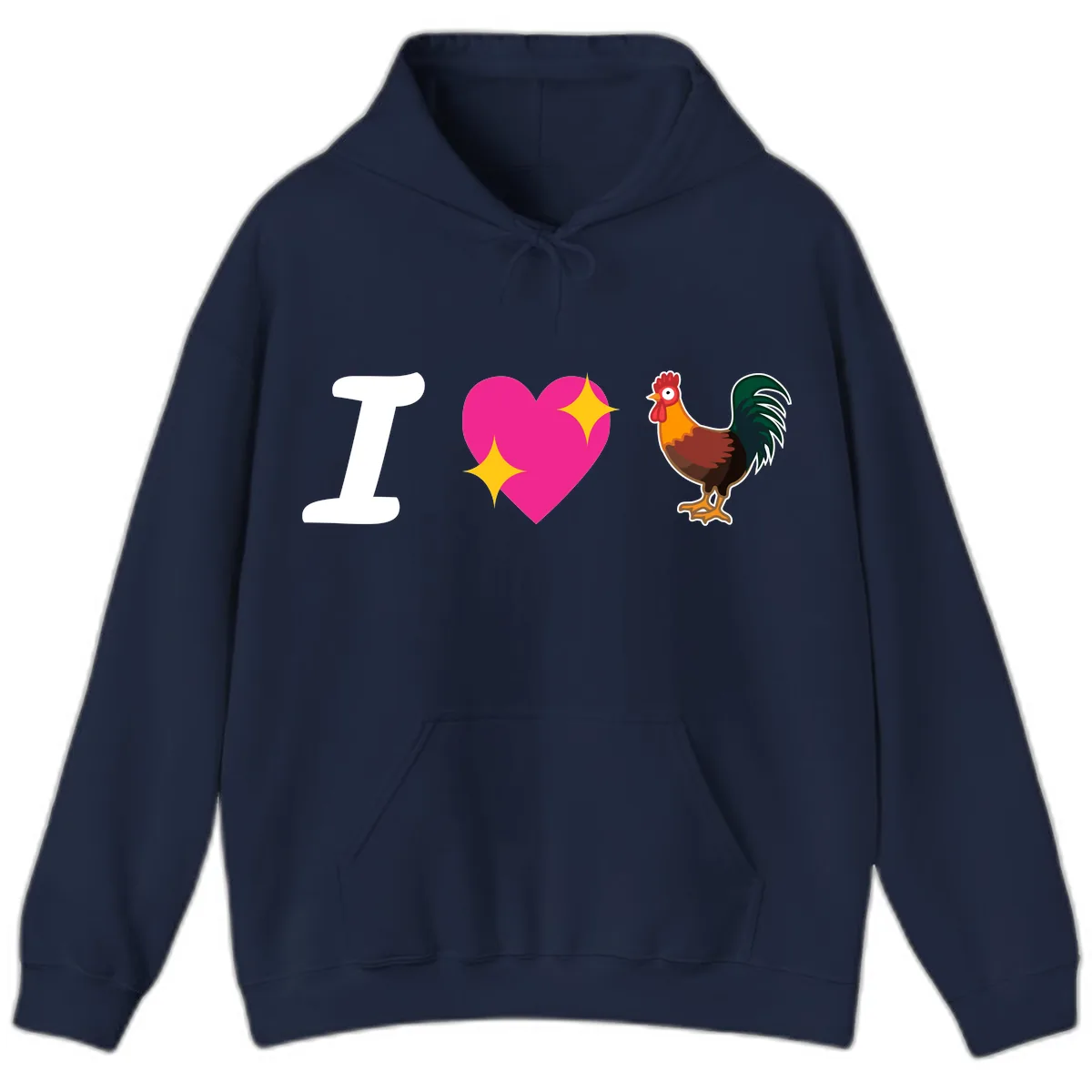 I Love Rooster Hoodie in Navy