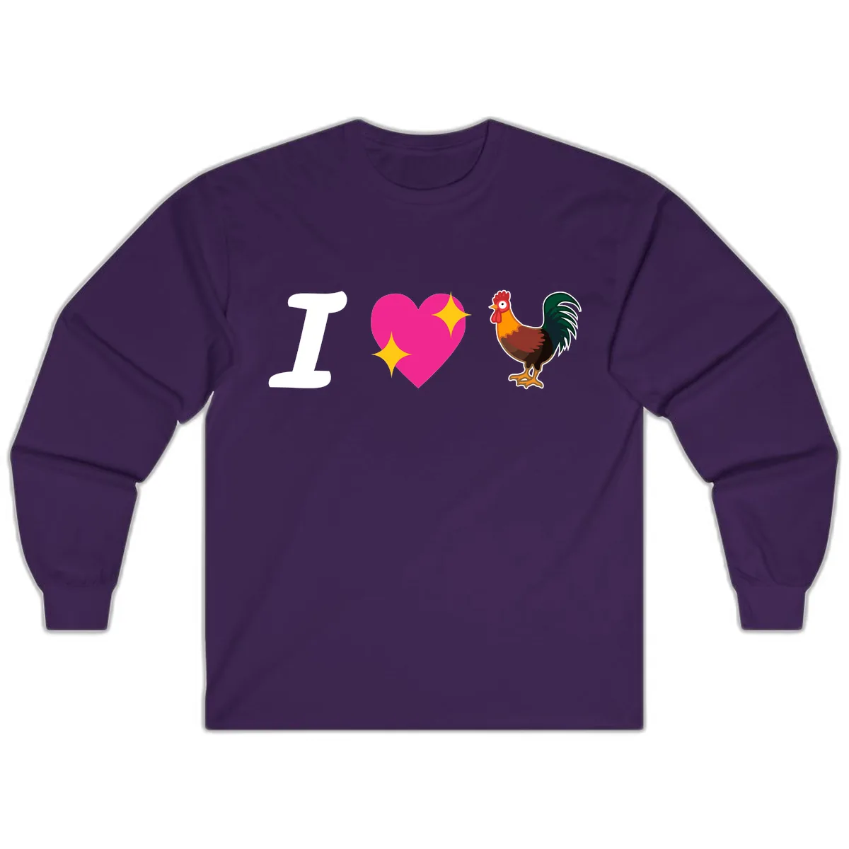 I Love Rooster Long Sleeve in Purple