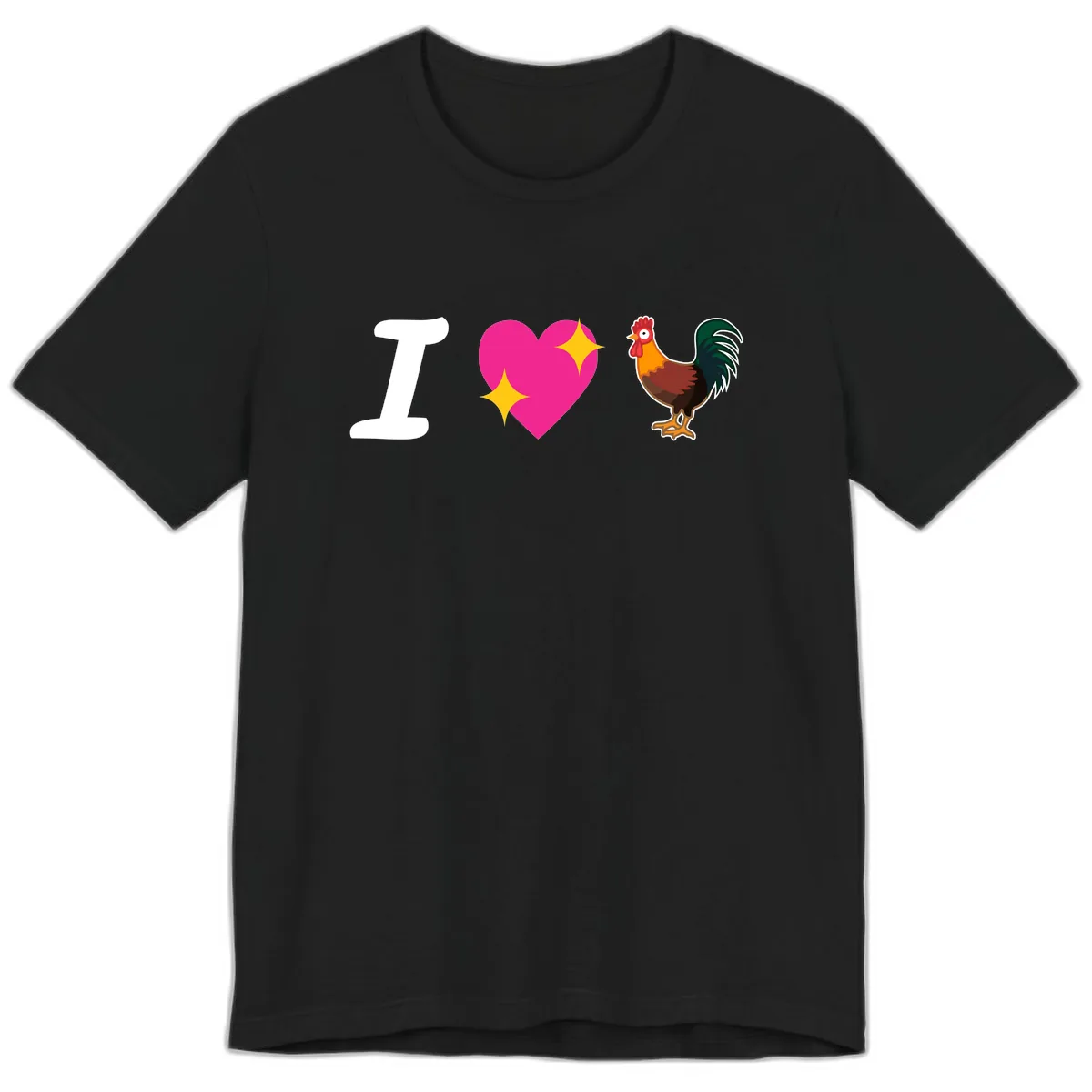 I Love Rooster Premium T-Shirt in Black